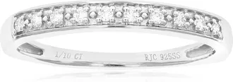 Vir Jewels 1/10 cttw Lab Grown Diamond Wedding Band in Sterling Silver For Women