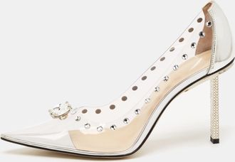 Mach & Mach Transparent Pvc And Leather Diamond Dreams Pumps
