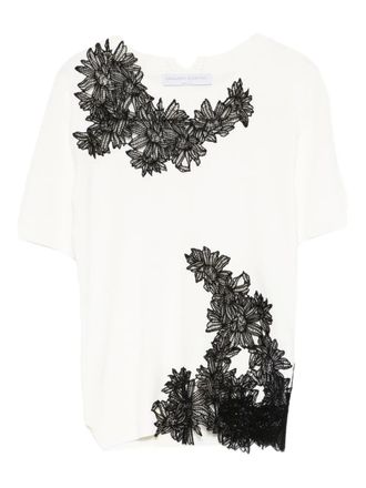 Ermanno Scervino T-shirt met bloemenprint - Wit