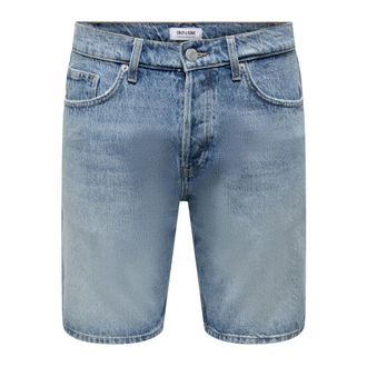 Only & Sons Only & Sons, Korte Broeken, Heren, Blauw, M, Denim, Denim Bermuda Shorts
