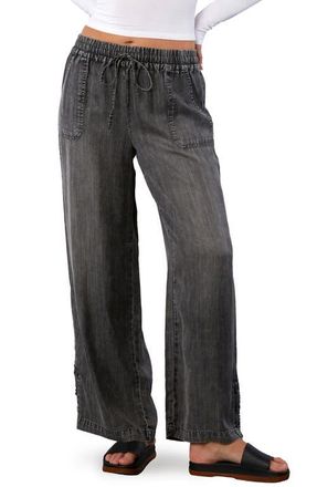 BILLY T Hero High Waist Wide Leg Pants in Grey Pinstripe at Nordstrom, Size X-Large