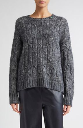 Max Mara Cabaret Oversize Cotton & Alpaca Blend Sweater in Dark Grey at Nordstrom, Size Medium