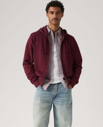 Levi's New original felpa con cappuccio con zip in viola