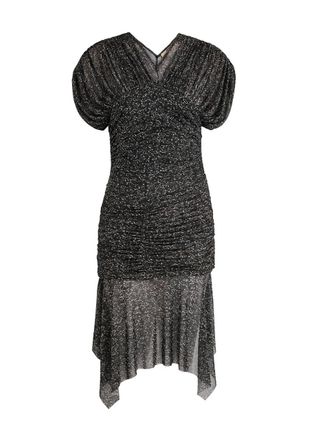 Charlotte Knowles Knwls Joan Printed Ruched Stretch-tulle Dress - Black - XS (UK6 / XS)