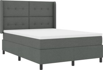 vidaXL Vidaxl - Box Spring Bed with Mattress Dark grey 160 x 200 cm Fabric