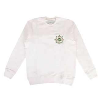 Casablanca Mens Laurel Logo Emrodered Sweatshirt In White