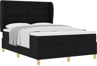 vidaXL Box Spring Bed with Mattress Dark Grey 90x190 cm Fabric Black vidaXL