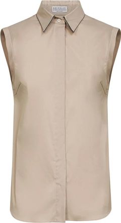 Brunello Cucinelli Donna, Camicette, Beige, M, new
