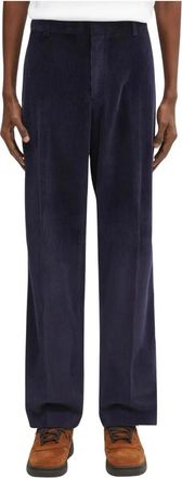 Paul Smith Corduroy Broeken 0 - Heren - Straight fit broeken - Blauw - L - Katoen - Broeken