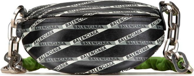 Black Green Leather Fanny Pack (Pre-Owned)