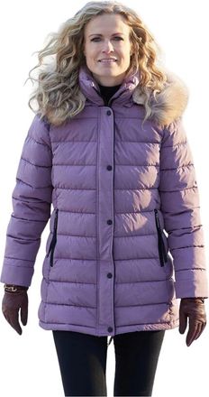 Danwear Eva Art Fur Jas - Dames - Winterjassen - Paars - M - Polyester - Jassen