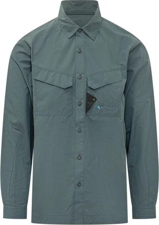 Kl&auml;ttermusen Syn LS Shirt - Heren - Casual Overhemden - Blauw - M - Leer - Overhemden