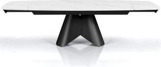Oresteluchetta Mesa extensible cer&aacute;mica/metal blanco-gris 76x92/100x200-300 cm