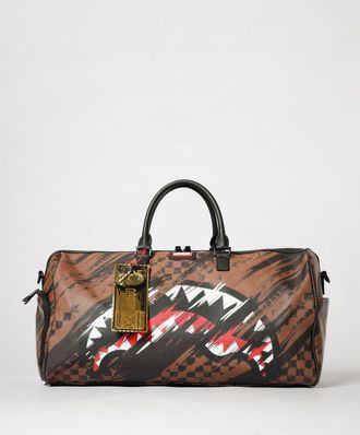 Sprayground Borsone in cotone spalmato saffiano con logo stampato