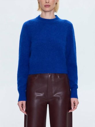 Pistola Denim Sara Shrunken Crewneck Sweater In Azure