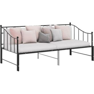 vidaXL Telaio Divano Letto Estraibile Nero in Metallo 90x200 cm - Vidaxl