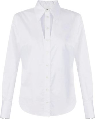 Elisabetta Franchi Dames, Blouses & Shirts, Wit, Maat: L Katoen