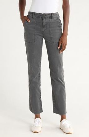 Madewell Garment Dyed Slim Straight Leg Utility Pants in Dark Pavement at Nordstrom Rack, Size 31