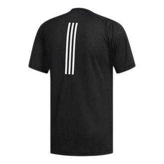 adidas Sports Training 3-Stripes Round Neck Short Sleeve Black Cloud White DX9505