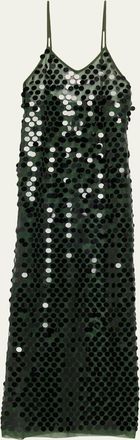 Zankov Sydney Sequined Metallic Maxi Cami Dress