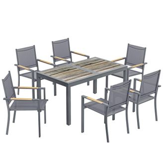 OUTSUNNY Conjunto de jard&iacute;n 140x80x72 cm gris oscuro