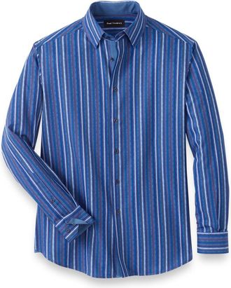 Paul Fredrick Performance Stretch Stripe Casual Shirt