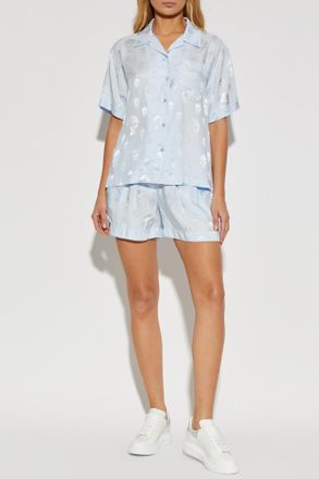 Alexander McQueen Shirt With Skull Motif, Womens, Light Blue