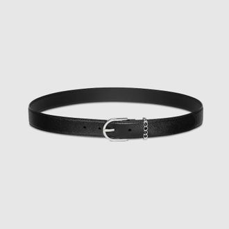 Gucci Belt With Stirrup Buckle, Size Gucci 100, Black, Leather