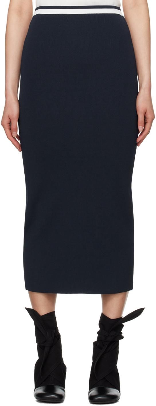 Alessandra Rich High Waisted Tweed Bouclé Midi Skirt from