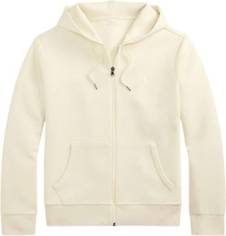 Ralph Lauren Double-Knit Full-Zip Hoodie - Heren - Vesten met rits - Wit - M - Katoen - Hoodies & sweatvesten