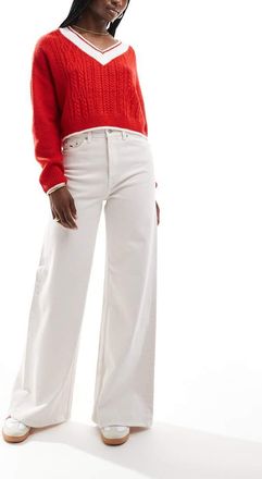 Tommy Jeans wide leg jeans in ecru white