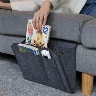 OEM Organizador De Mesilla De Noche De Fieltro Con 7 Bolsillos Para Barandillas De Cama, Sof&aacute;, Revistas Y Libros