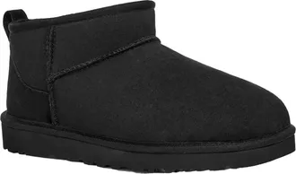 UGG Mens Ankle Boots Classic Ultra Mini Black Twinface
