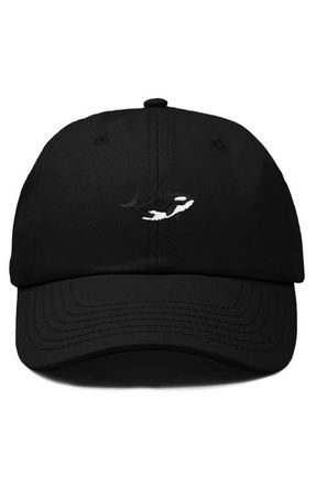 Dalix Killer Whale Embroidered Dad Hat in Black at Nordstrom