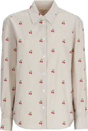 Saint Barth Overhemden, Dames, Beige, L, Katoen, Meredith Shirt