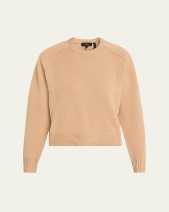 Theory Cashmere Cropped Crewneck Sweater