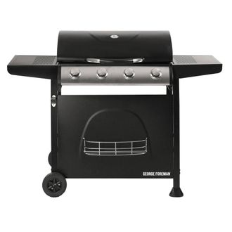 George Foreman 4 Burner Gas BBQ Automatic Ignition Integrated Thermometer GFGBBQ4B in Black
