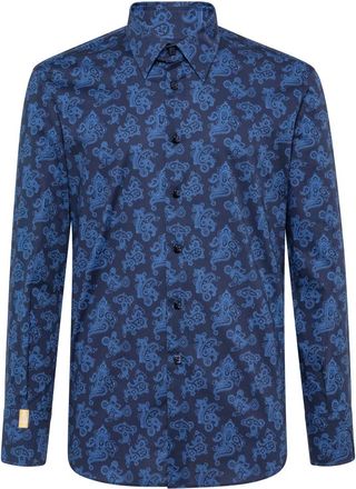 Billionaire Boys Club Milano Shirt - Heren - Casual Overhemden - Blauw - S - Katoen - Overhemden