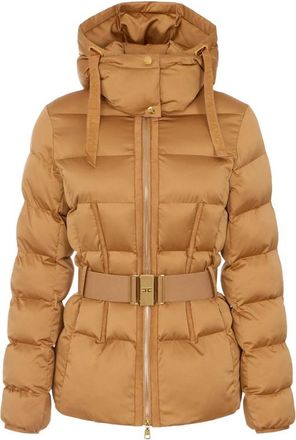 Elisabetta Franchi Down Jacket In Voile Fabric