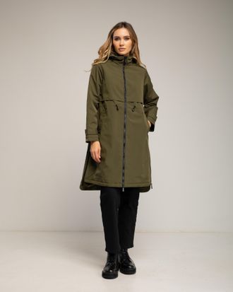 Tantra Lange trenchcoat met capuchon, ritssluiting, ritsdetails aan de zijkanten en een verstelbare taille