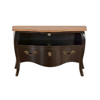 Robin des Bois Mueble de televisi&oacute;n 1 caj&oacute;n con encimera de roble negro