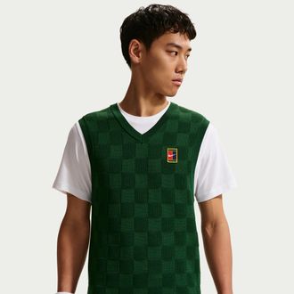 Nike Mens Court Slam Tennis Sweater Vest in Green | IF1929-341