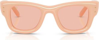 Ray-Ban Wayfarer Puffer 47mm Square Sunglasses in Solid Nude /Dark Pink at Nordstrom