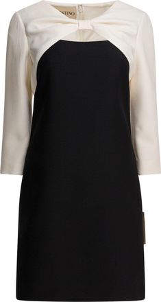 Valentino Womens Crepe Couture Dress - Black Wool - Size EU 42 (Womens)