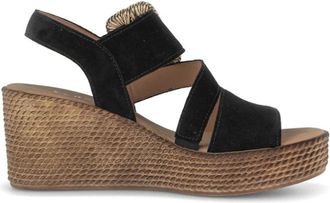 Gabor Espadrille Wedge Sandal - Dames - Sleehakken - Zwart - 35 1/2 EU - Schoenen