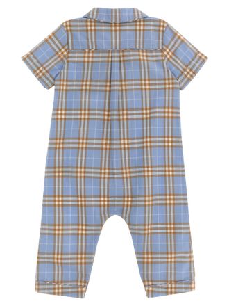 Burberry Burberry Check Cotton Jumpsuit - Blue