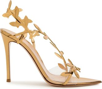 Gianvito Rossi Flavia 105 Metallic Leather Sandals - Gold - 37 (IT37 / UK4)