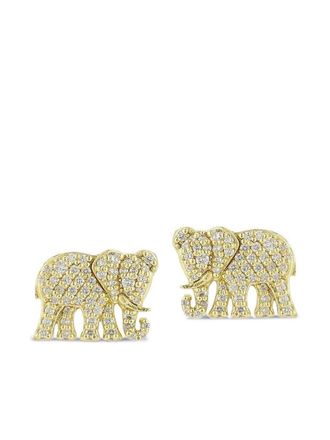 Tanya Farah Fine Jewelry 18K yellow gold Tree of Life Elephant diamond earrings - women - 18kt Yellow Gold/Diamond - One Size