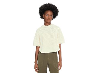 Free People Amy Sweater T-Shirts Womens Sweater Ivory : LG (Womens 12-14), Cotton