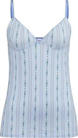 Isa Kurzarmshirt ISA BODYWEAR Spaghetti Top, Damen, Gr. XL, stahlblau, Obermaterial: 95% Baumwolle CO. 5% Elasthan EL., Shirts Kurzarmshirt